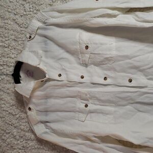 Brooks brothers traditional fit irish linen white large long sleeve button down